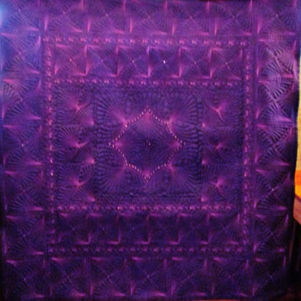 Art Quilt Whole cloth Wall Hanging Crystals